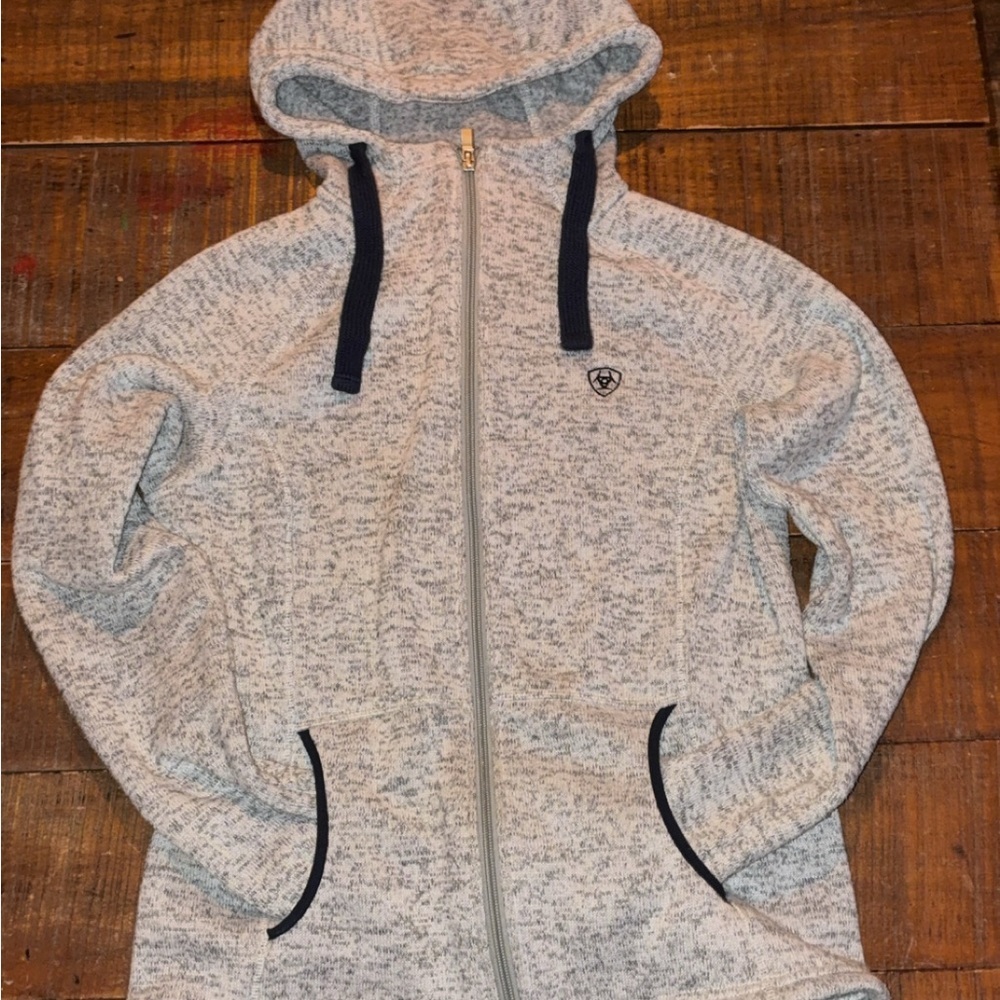 Ariat Women’s Small Gray Full Zip Hoodie Jacket Cozy Heathered Sweatshirt